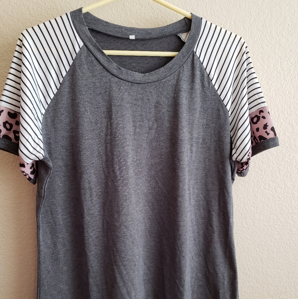 Grey and white Tshirt